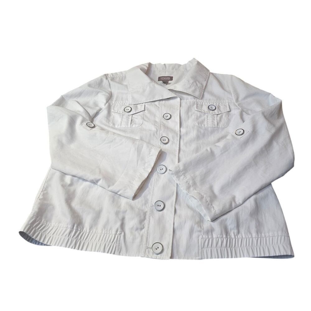Chico's Sz 2 Whte‎ Ladies Coat Nwot